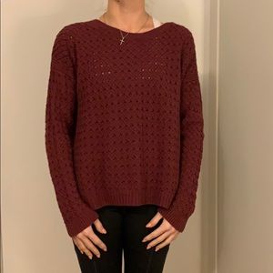 Burgundy holey sweater